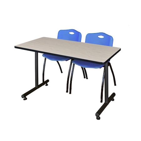 Kobe Rectangle Tables > Training Tables > Kobe Training Table & Chair Sets, 48 W, 30 L, 29 H, Maple MKTRCT4830PL47BE